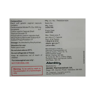 Mifenti 600mg Strip Of 1 Vaginal Capsule