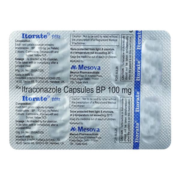 Itorate 100Mg Strip Of 10 Capsules