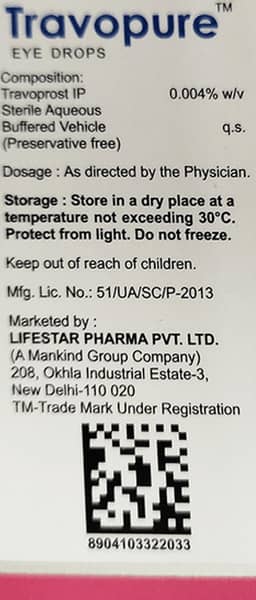 Travopure Bottle Of 3ml Eye Drops