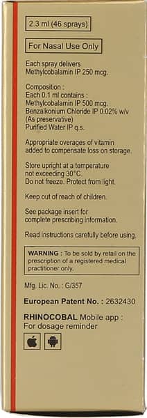 Rhinocobal 250mcg Bottle Of 2.3ml Nasal Spray
