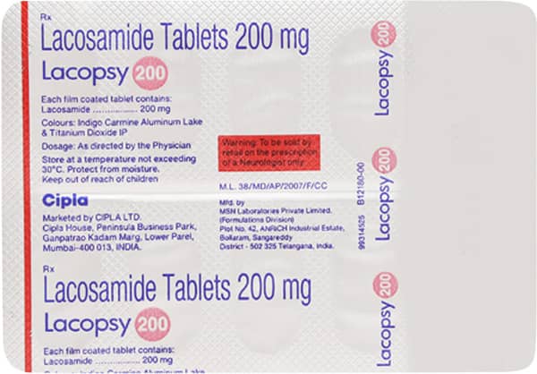 Lacopsy 200mg Strip Of 10 Tablets