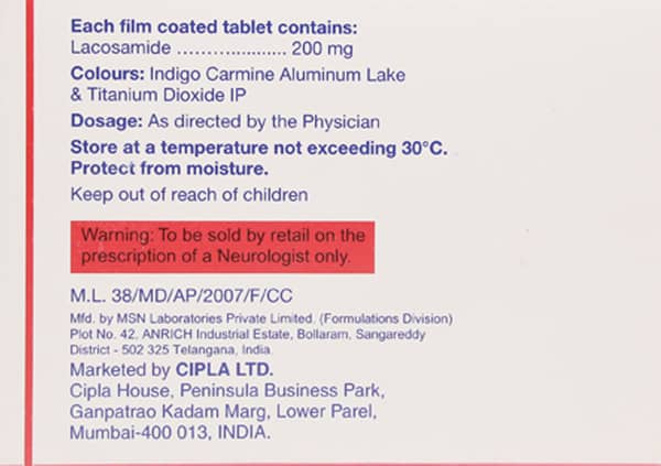 Lacopsy 200mg Strip Of 10 Tablets