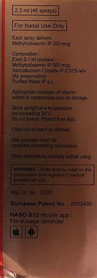 Naso B12 Bottle Of 2.3ml Nasal Spray
