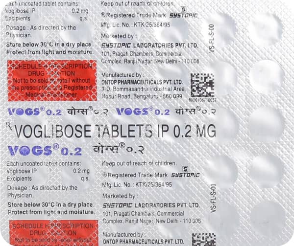 Vogs 0.2mg Strip Of 30 Tablets