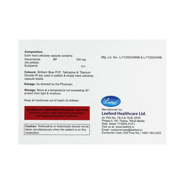 Itrostred 100mg Strip Of 10 Capsules