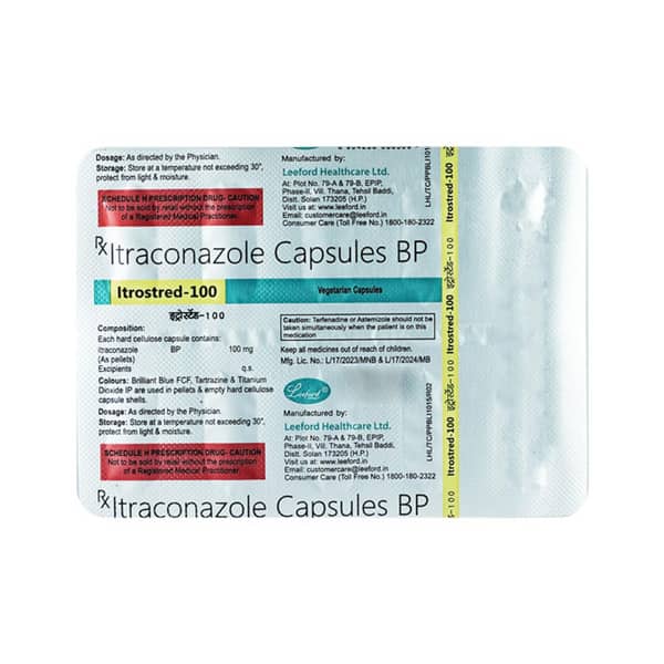 Itrostred 100mg Strip Of 10 Capsules