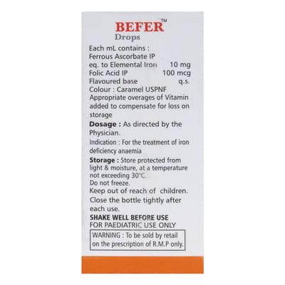 Befer Orange Flavour Bottle Of 15ml Oral Drops