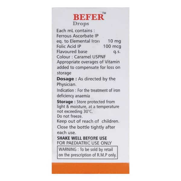 Befer Orange Flavour Bottle Of 15ml Oral Drops