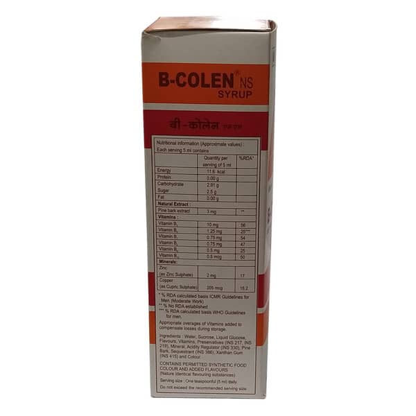 B-Colen NS Syrup | Lemon Sweet Orange Vanilla Flavour
