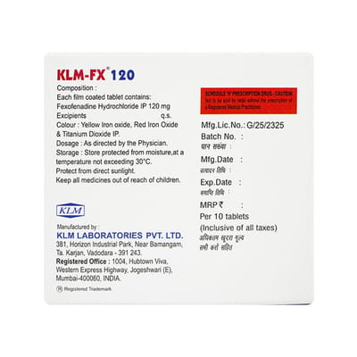 Klm Fx 120mg Strip Of 10 Tablets