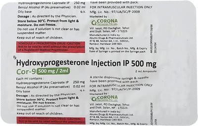 Cor 9 500mg Ampoule Of 2ml Solution For Injection