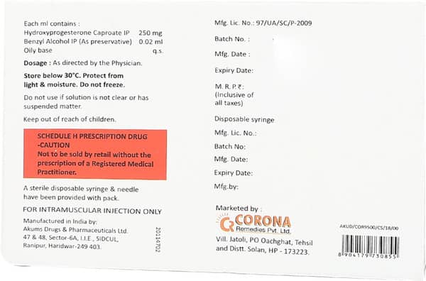 Cor 9 500mg Ampoule Of 2ml Solution For Injection