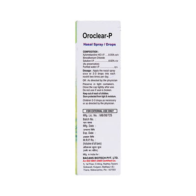 Oroclear P 0.05% Bottle Of 10ml Nasal Spray Drops