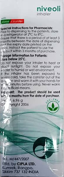 Niveoli 6/100mcg Box Of 120md Metered Dose Inhaler