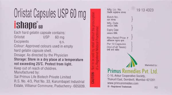 Ishape 60mg Strip Of 10 Capsules