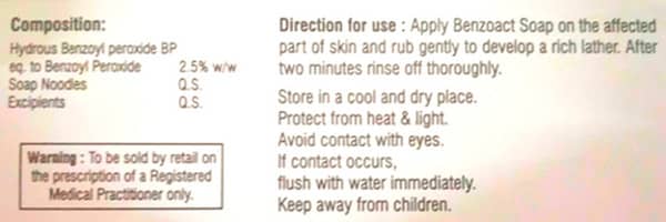 Benzoact 2.5% Medicated Box Of 75gm Soap