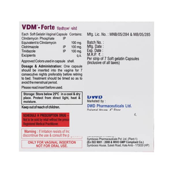 Vdm Forte Strip Of 7 Vaginal Capsules