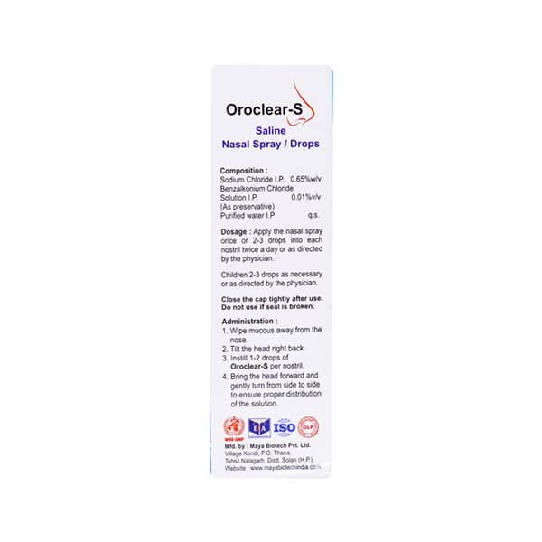 Oroclear S Bottle Of 15ml Nasal Drops