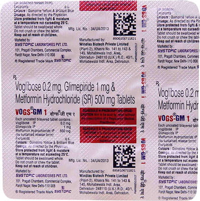 Vogs Gm 1mg Strip Of 15 Tablets