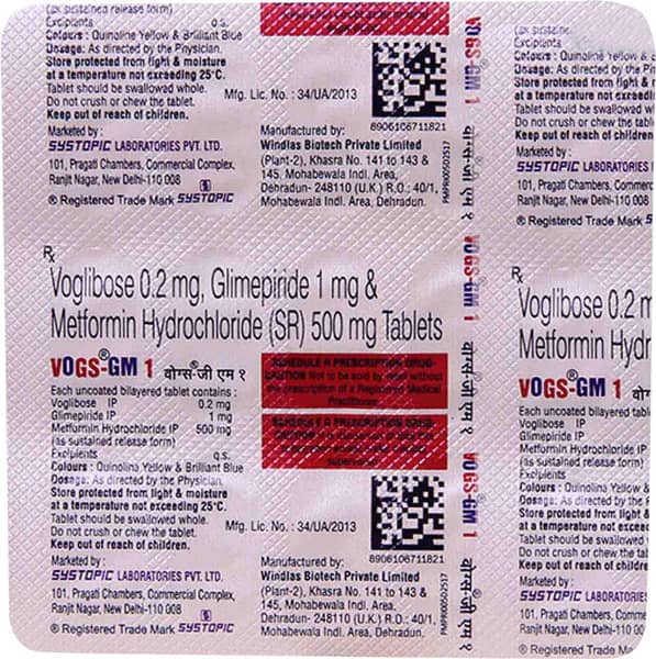 Vogs Gm 1mg Strip Of 15 Tablets