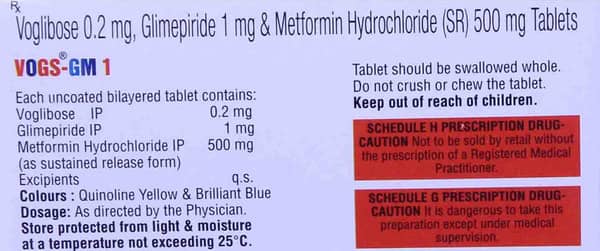 Vogs Gm 1mg Strip Of 15 Tablets