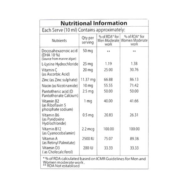 Brain Dha Plus Bottle Of 150ml Syrup