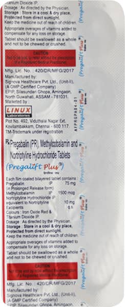 Pregalift Plus Strip Of 10 Tablets