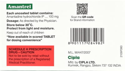 Amantrel 100mg Strip Of 15 Tablets