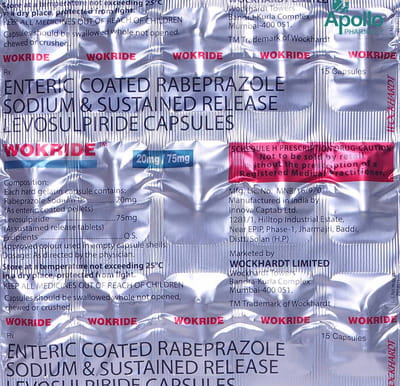 Wokride 20/75mg Strip Of 15 Capsules