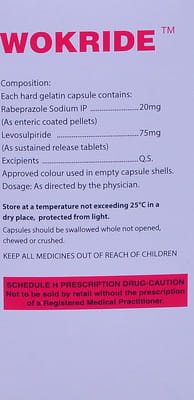 Wokride 20/75mg Strip Of 15 Capsules