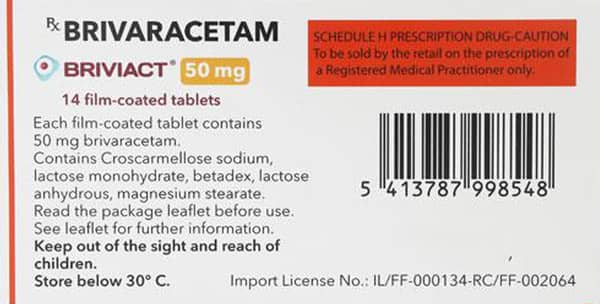 Briviact 50mg Strip Of 14 Tablets