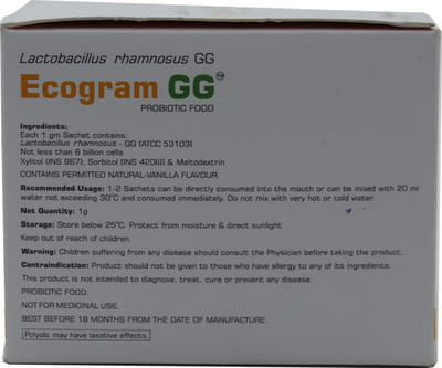 Ecogram Gg Natural Vanilla Flavour Sachet Of 1gm Granules