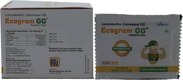 Ecogram Gg Natural Vanilla Flavour Sachet Of 1gm Granules