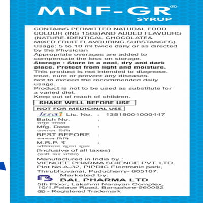 Mnf Gr Bottle Of 200ml Syrup