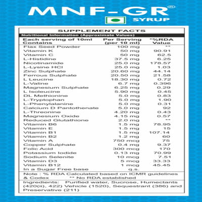 Mnf Gr Bottle Of 200ml Syrup