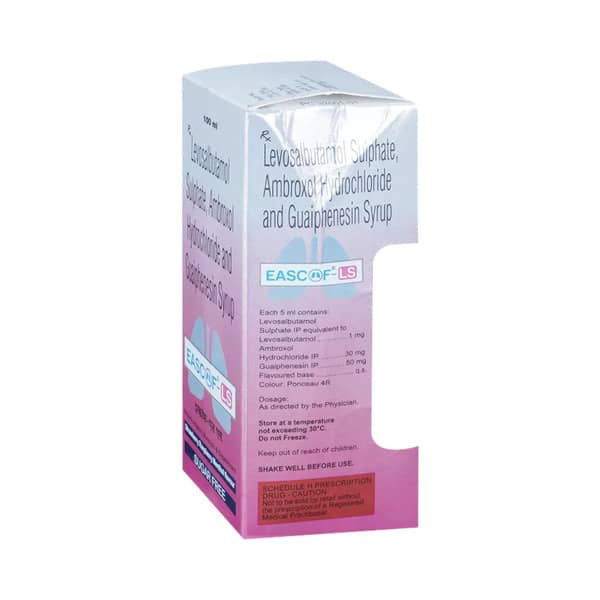 Eascof Ls Strawberry Raspberry Menthol Flavour Sugar Free Bottle Of 100ml Syrup