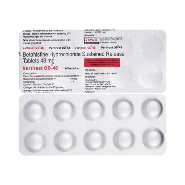Vertirest Od 48Mg Strip Of 10 Tablets
