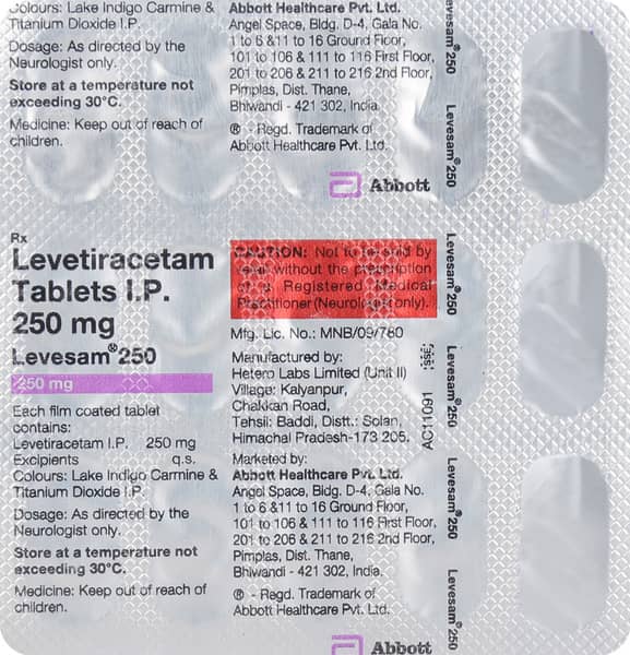 Levesam 250mg Strip Of 15 Tablets