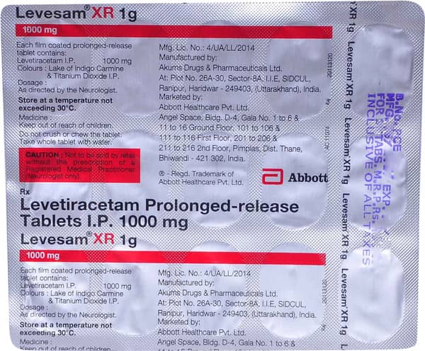 Levesam Xr 1gm Strip Of 15 Tablets
