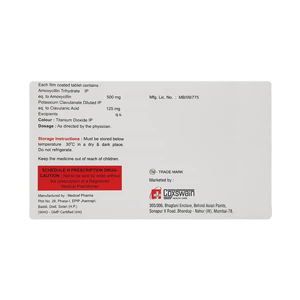 Moca 625Mg Strip Of 10 Tablets