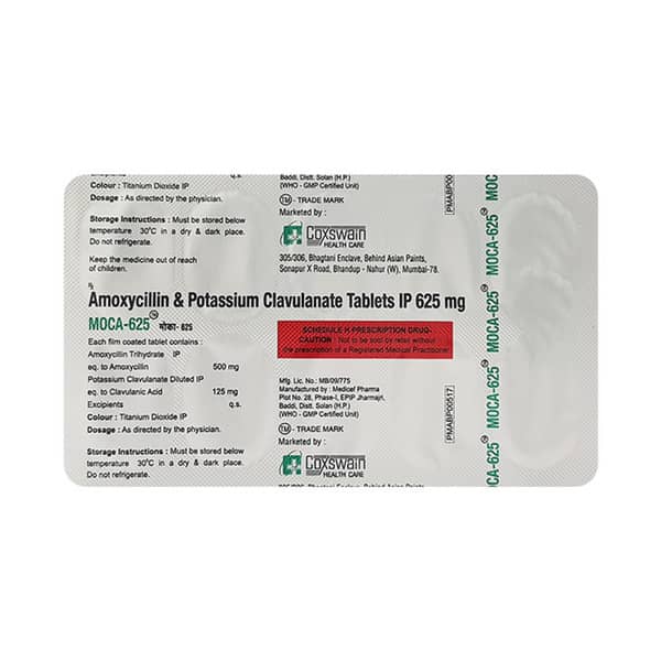 Moca 625Mg Strip Of 10 Tablets