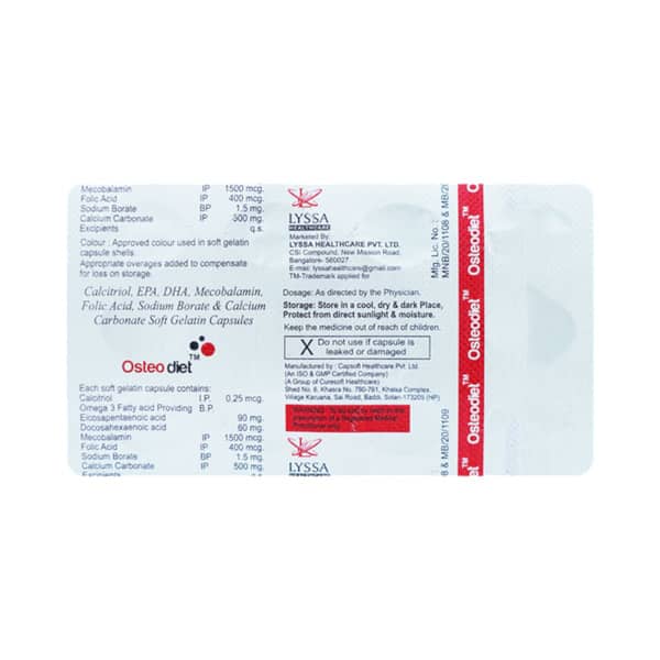 Osteodiet Strip Of 10 Capsules