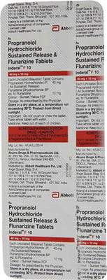 Inderal F 10mg Strip Of 10 Tablets