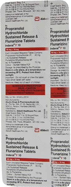 Inderal F 10 Tablet