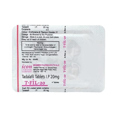 T Fil 20mg Strip Of 4 Tablets