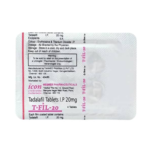T Fil 20mg Strip Of 4 Tablets