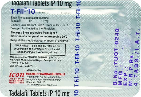 T Fil 10Mg Strip Of 4 Tablets