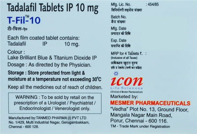 T Fil 10mg Strip Of 4 Tablets