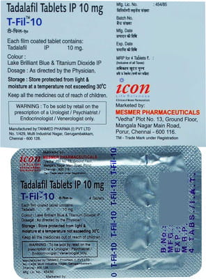 T Fil 10mg Strip Of 4 Tablets