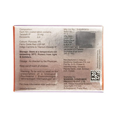 Super Manforce 20mg Strip Of 4 Tablets